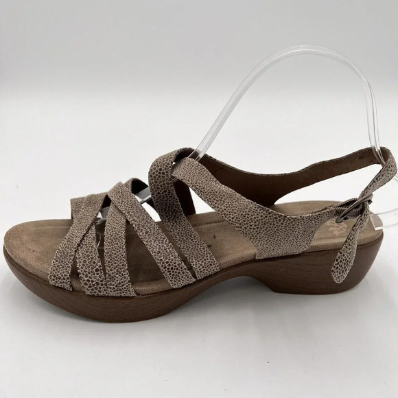 Dansko Women’s Strappy Sandals 40(9.5-10) Pebble LeatherTan Summer Ankle Strap - Picture 9 of 16
